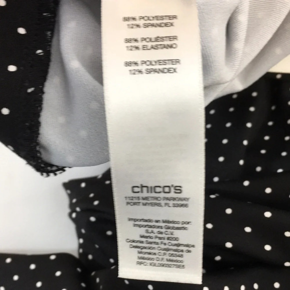 Chico's Black White Dot-Print Crop Leggings Womens 2 Large Pull On - Picture 11 of 14
